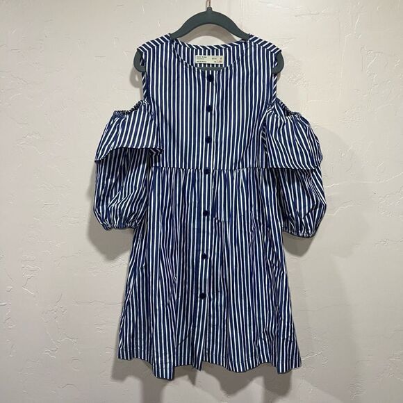 Zara Off the Shoulder Striped Dress - Picture 1 of 6